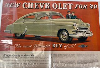 Collection of Ephemera including Car Advertisement. 