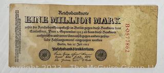 Ephemera Including Bank Notes, Trade Cards, Post Cards, Ticket Stubs, 1867 Purchase List, Etc