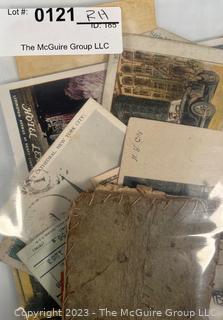 Ephemera Including Bank Notes, Trade Cards, Post Cards, Ticket Stubs, 1867 Purchase List, Etc