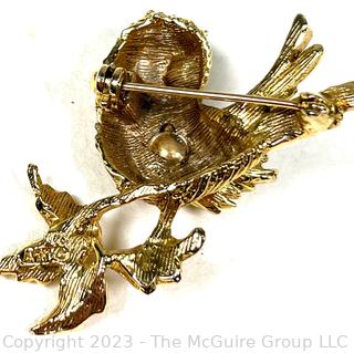 Three (3) Signed Costume Jewelry Bird Brooches