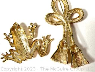 Three (3) Costume Jewelry Brooches Including Two Signed Givenchy.