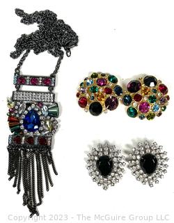 Group of Rhinestone Costume Jewelry