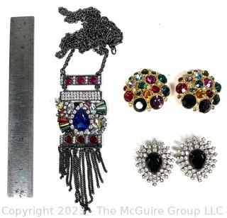 Group of Rhinestone Costume Jewelry