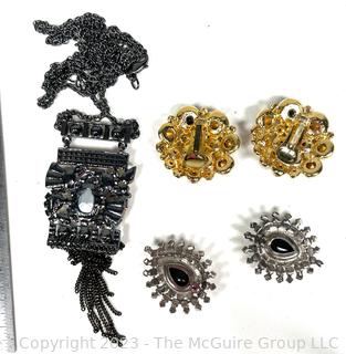 Group of Rhinestone Costume Jewelry