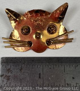 Hand Wrought Cat Brooch by Local Artisan in New Hope, PA