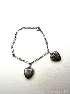 Sterling Silver Puffy Hearts Sweetheart Bracelet
