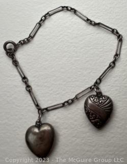 Sterling Silver Puffy Hearts Sweetheart Bracelet
