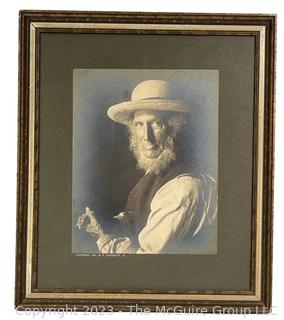 Matted Print of Photo by Rudolf Eickemeyer of Amish Farmer. Measures 12.5 x 14.5" 