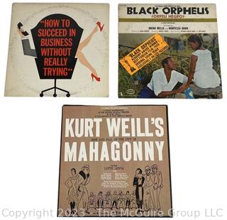 Three (3) Vinyl LP Records: How to Succeed in Business, Mahagonny, & Black Orpheus