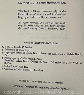 (Note: Revised Description 4-14-24 @ 4:42pm) Hardcover with Dustjacket Copy of "A Moveable Feast" by Ernest Hemingway, Charles Scribner's Sons, 1964. Book of the Month Club Edition