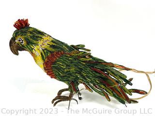 Venetian Glass Beaded Parrot Lamp