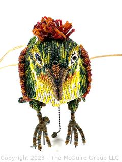 Venetian Glass Beaded Parrot Lamp