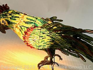 Venetian Glass Beaded Parrot Lamp