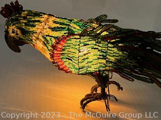 Venetian Glass Beaded Parrot Lamp