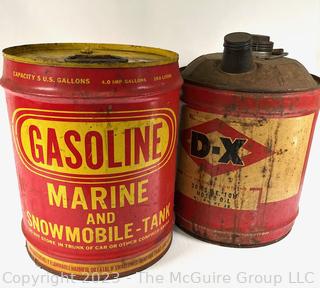 Two (2) Vintage 5 Gallon Petrolinia Cans 