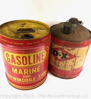 Two (2) Vintage 5 Gallon Petrolinia Cans 