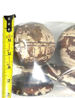 Pair of 18th Century Decorative Ball Finials with Paint