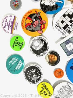 Collection of Promotional and Political Pins and Buttons