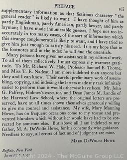 Books: 2 Volume Set of Justice Oliver Wendel Holmes - Sir Frederick Pollack Correspondence 1874-1932. Published by The Harvard University Press. 