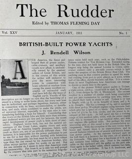 The Rudder by Thomas Fleming Day, January - June 1911. Monthly Magazine about yachting with, photos, illustrations, plans, designs etc.