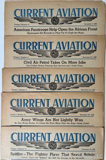 20 Volumes of "Current Aviation" Magazine Dated 1942 - 1943