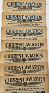 20 Volumes of "Current Aviation" Magazine Dated 1942 - 1943