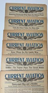 20 Volumes of "Current Aviation" Magazine Dated 1942 - 1943