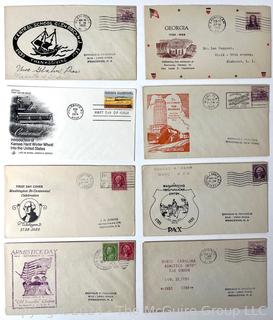 64 First Day Covers (FDC) Philately. Circa 1930's- 1970's