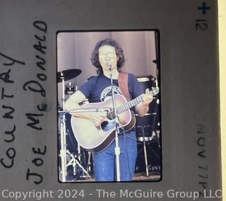 Group of 1970's Photographic Slides of Country Joe McDonald and The Joy of Cooking Bands in Concert and Back Stage.  