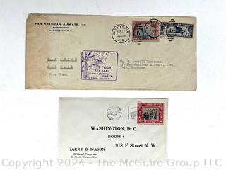 Two (2) Vintage Stamped and Posted Envelopes, Philatelic Interest