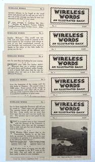 Collection of Postcards, Dinner Place Card (Miss Catlett) and Wireless Word Illustrated Daily