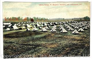 Four (4) WWI & WWII Military Focused Postcards Including Harpers Ferry