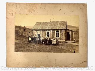 Group of Scrap Book Pages and Cabinet Card Photo of Altoona PA School House with Students Names Listed on Back