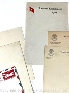 Ephemera including Railroad and Hotel Stationery, Letters and Bar Coasters