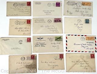 92 Envelopes with Vintage Stamps, No Letters.  Philatelic Interest