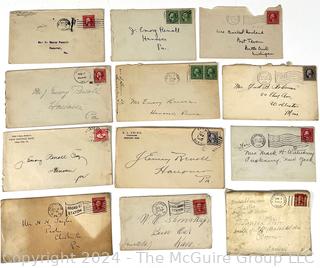 92 Envelopes with Vintage Stamps, No Letters.  Philatelic Interest