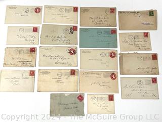 92 Envelopes with Vintage Stamps, No Letters.  Philatelic Interest