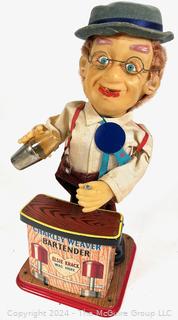 Charlie Weaver Bartender Tin Toy. Battery Operated. Untested