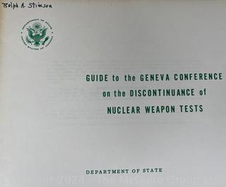 Collection of Dept of State Papers Regarding Nuclear Weapons and Disarmament, c 1960s