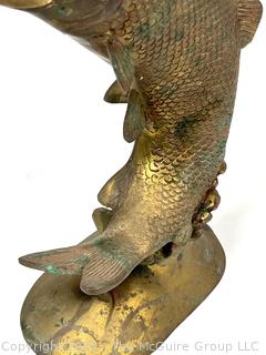 Brass Rising Fish Statue