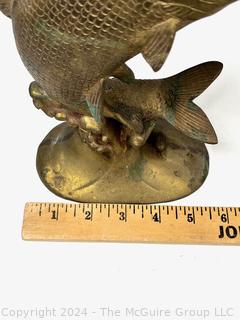 Brass Rising Fish Statue