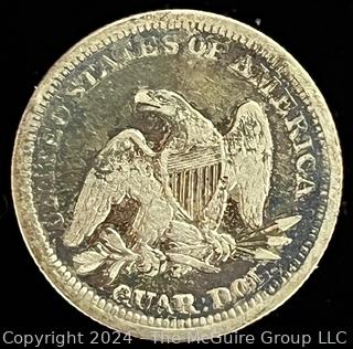 1858 Seated Liberty Quarter Dollar Coin