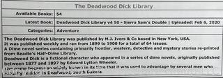 14 Volumes of the Deadwood Dick Series 1899-1900