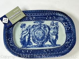 Victoria Ware Flow Blue Ironstone Porcelain Tray 