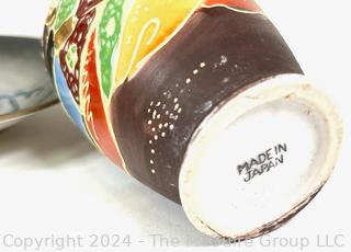 Collection of Satsuma Asian Hand Painted Porcelain Pottery Vases