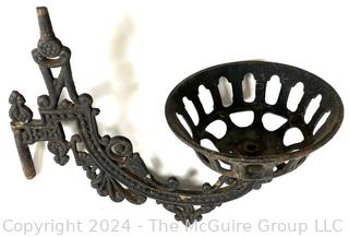 Pair of Victorian Cast Iron Gas Light Swing Arm Wall Sconces