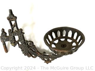 Pair of Victorian Cast Iron Gas Light Swing Arm Wall Sconces