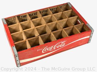 Red Coca Cola 24 Bottle Wood Crate