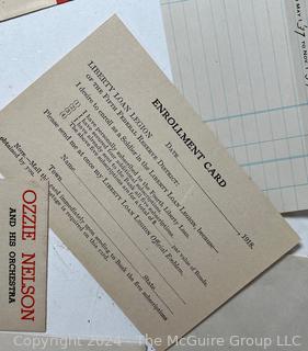 Ephemera Including Menus, Currency, Receipts