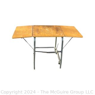 Industrial Drop Leaf Rolling Typewriter Desk Table